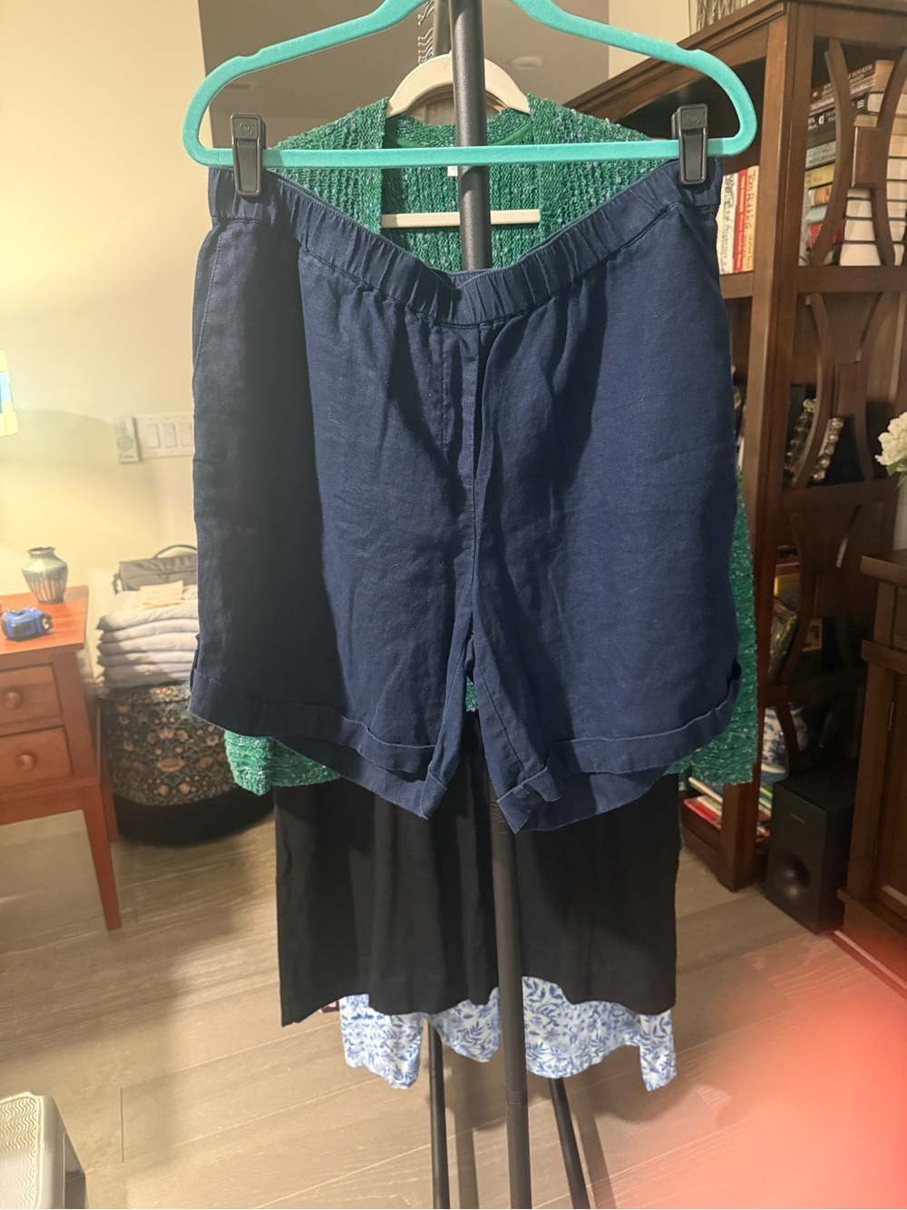 J. Jill Navy Blue Linen Blend Shorts